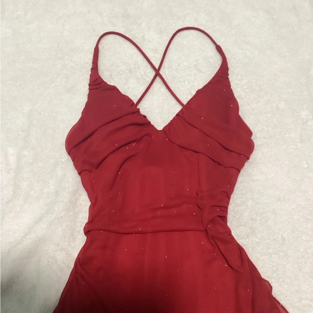 City Triangles Red Ruffle Dress - Picture 8 of 11